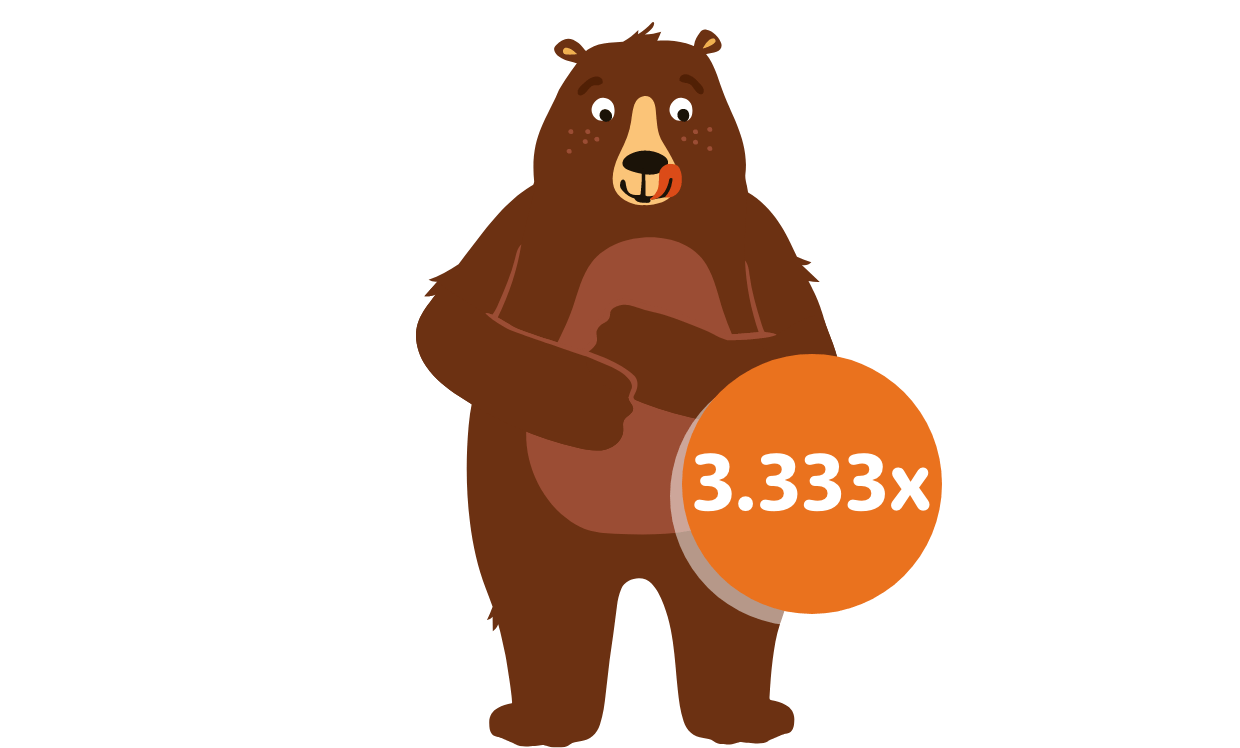 Gewinnabbildung 3333-mal Kaba Bär Kuscheltier. Brauner Kaba Bär.
                                    Abbildung ähnlich.